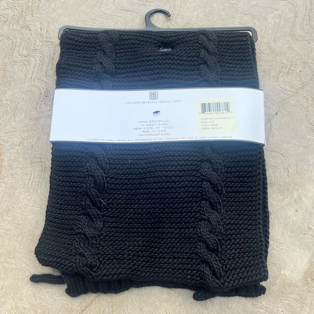 LAUNDRY | By Shelli Segal NWT Black Knit Hat & Scarf Set - Picture 5 of 5